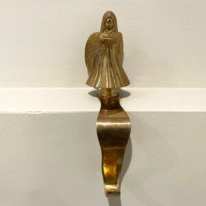 Vintage Brass Angel Stocking Hanger Hook